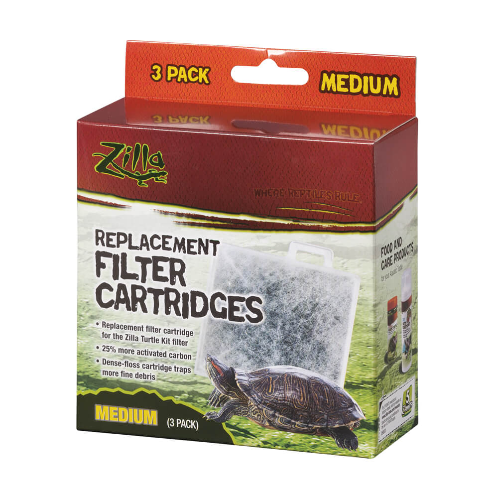 View the Turle Filter Replacement Cartridge in Packaging Zilla turtle kit filter replacement packaging