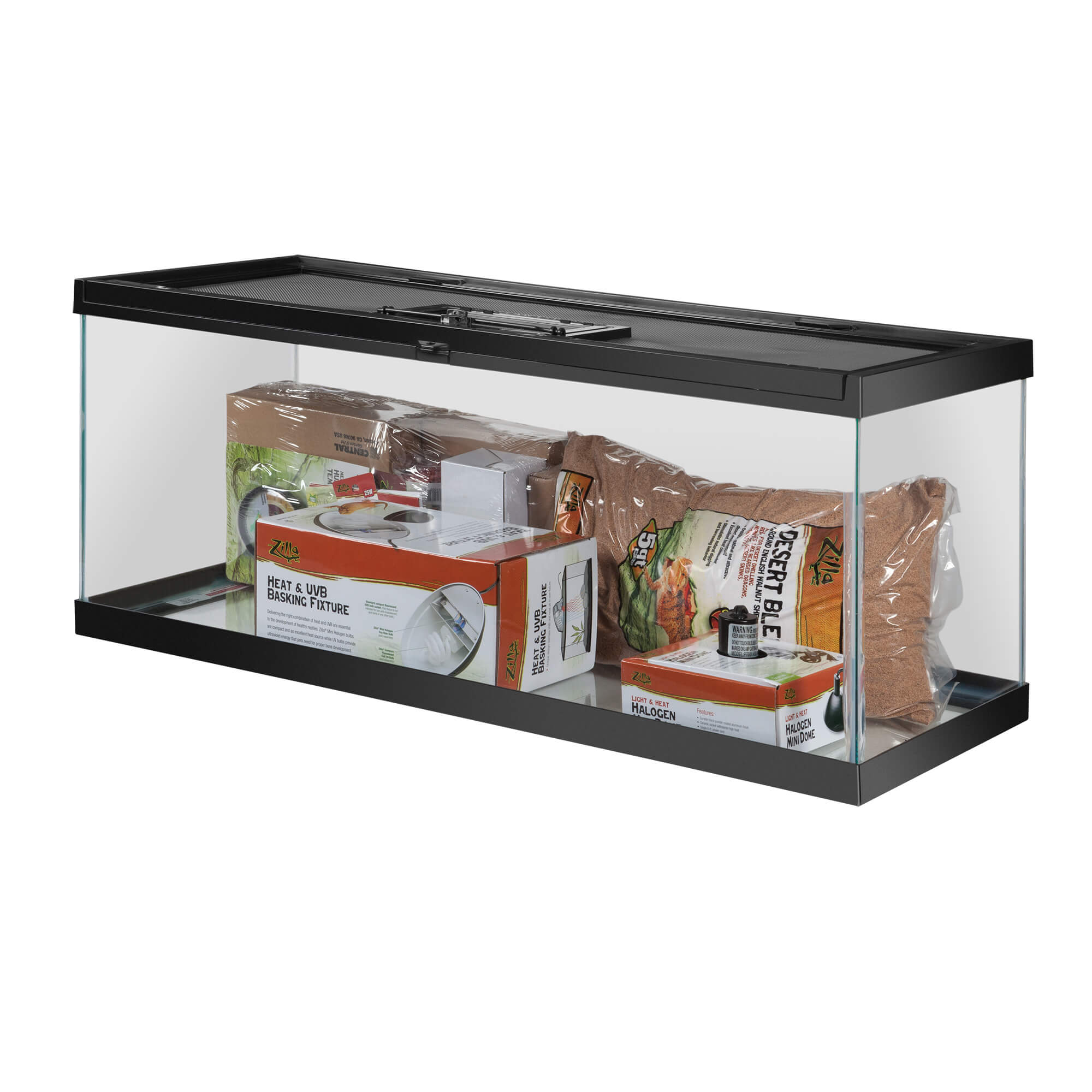 Deluxe Bearded Dragon terrarium setup with lizard